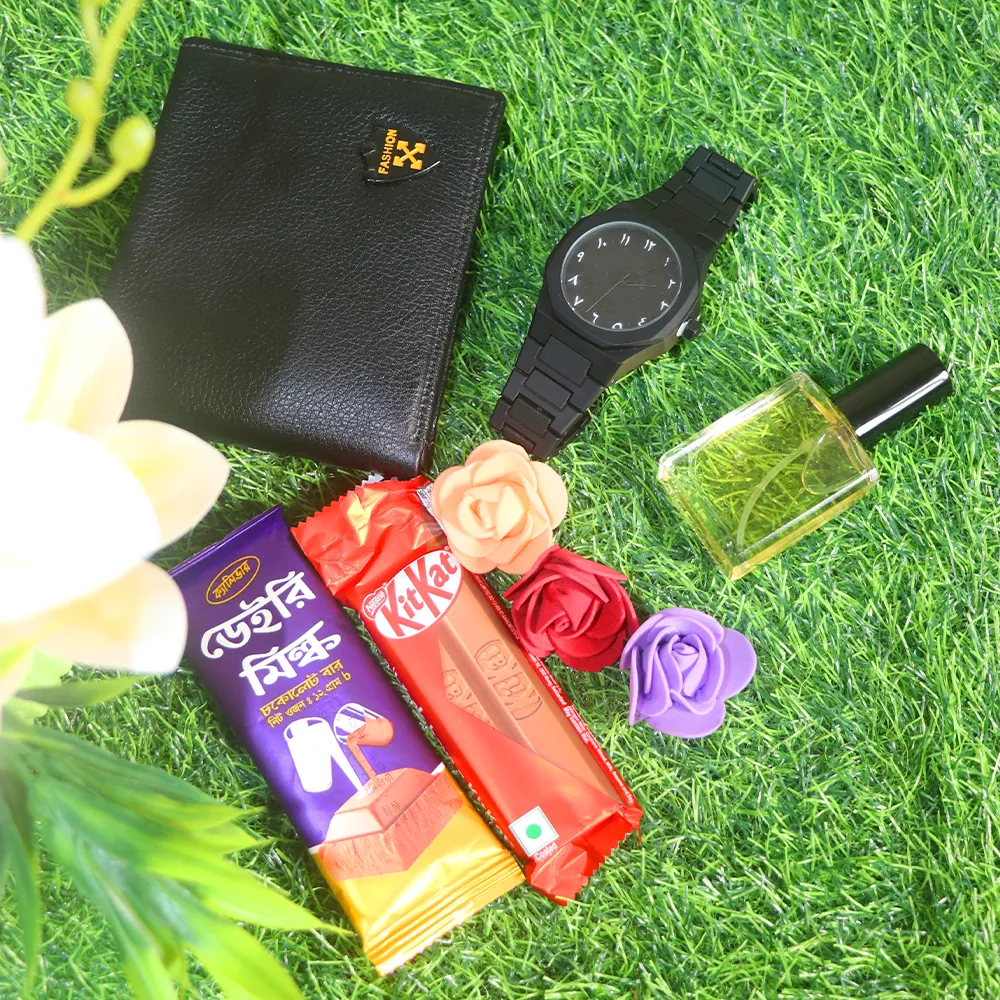 Wallet, Watch and Perfume Birthday Gift Set for Men Wallet, Watch and Perfume Birthday Gift Set for Men